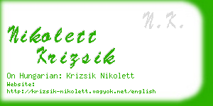 nikolett krizsik business card